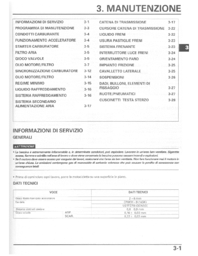 Honda Moto Hornet 600cc Manutenzione (in Italiano) pag. 27